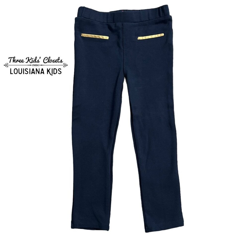Egg by Susan Lazar 3Y Navy & Gold Pull On Pants